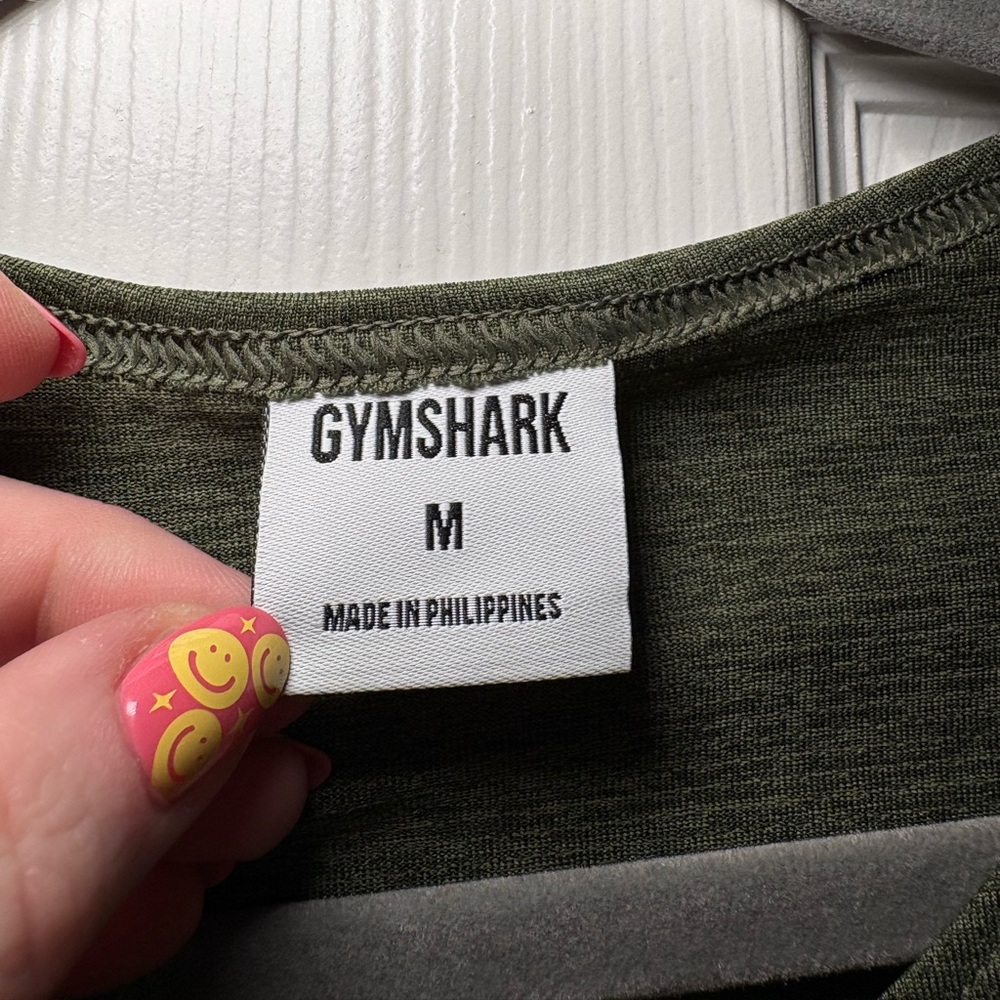 Gymshark Arrival Slim Marl Tank Men’s Medium Olive Green Sleeveless - Picture 6 of 8